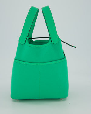 Hermès Picotin 18 Cargo Bag In Vert Comics in Swift Leather and Toile Goeland With Palladium Hardware