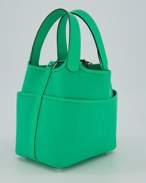 Hermès Picotin 18 Cargo Bag In Vert Comics in Swift Leather and Toile Goeland With Palladium Hardware
