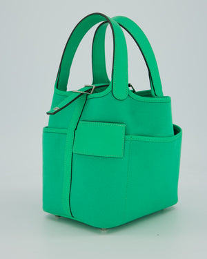 Hermès Picotin 18 Cargo Bag In Vert Comics in Swift Leather and Toile Goeland With Palladium Hardware