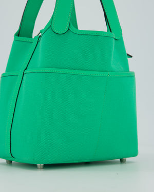 Hermès Picotin 18 Cargo Bag In Vert Comics in Swift Leather and Toile Goeland With Palladium Hardware