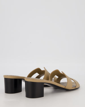 Hermès Oasis Sandals in Trench Jungle Love Printed in Lambskin Leather Size EU 41.5
