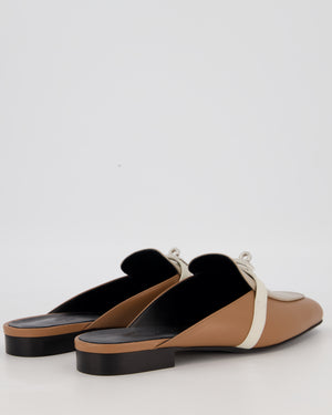 Hermès Gold, Craie and Trench Oz Mules Shoes in Goatskin Leather With Palladium Hardware Size EU 41,5