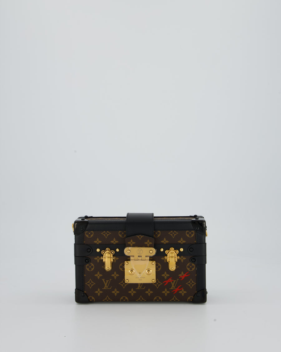 Louis Vuitton Brown Monogram Petite Malle Bag in Canvas With Gold Hardware