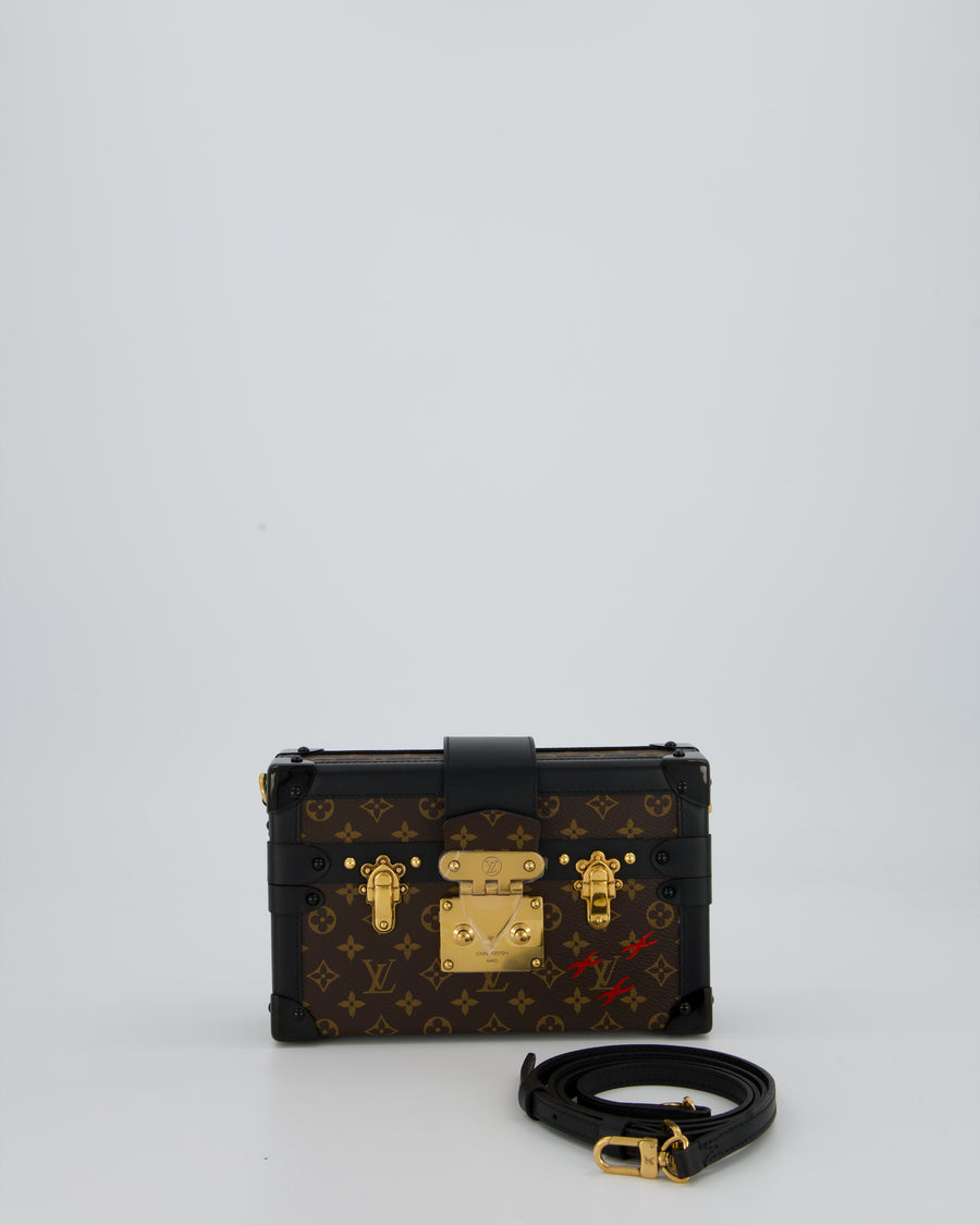 Louis Vuitton Brown Monogram Petite Malle Bag in Canvas With Gold Hardware