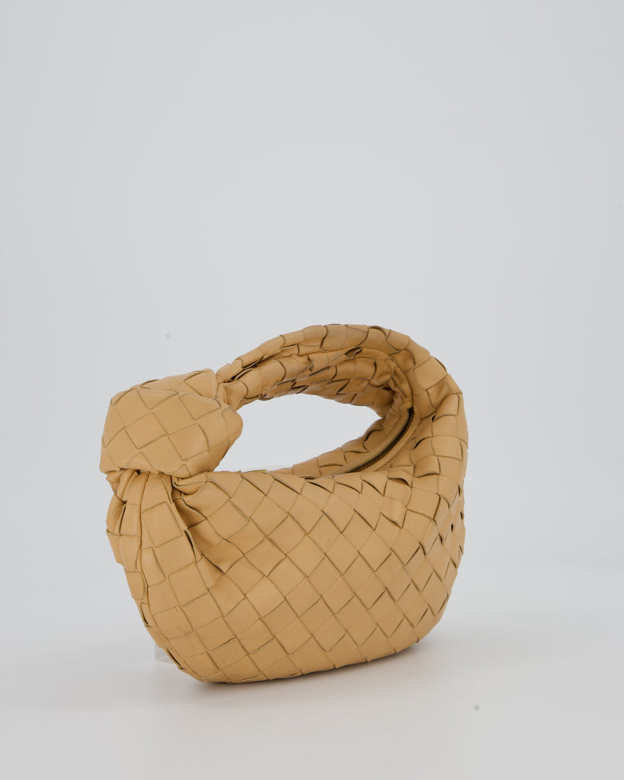 Bottega Veneta Beige Mini Jodie Bag in Intrecciatto Lambskin Leather RRP £2,220