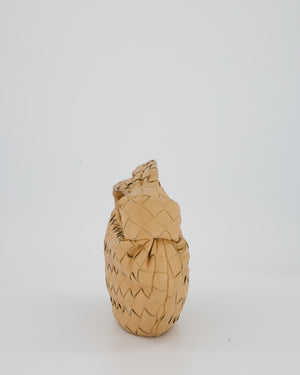 Bottega Veneta Beige Mini Jodie Bag in Intrecciatto Lambskin Leather RRP £2,220