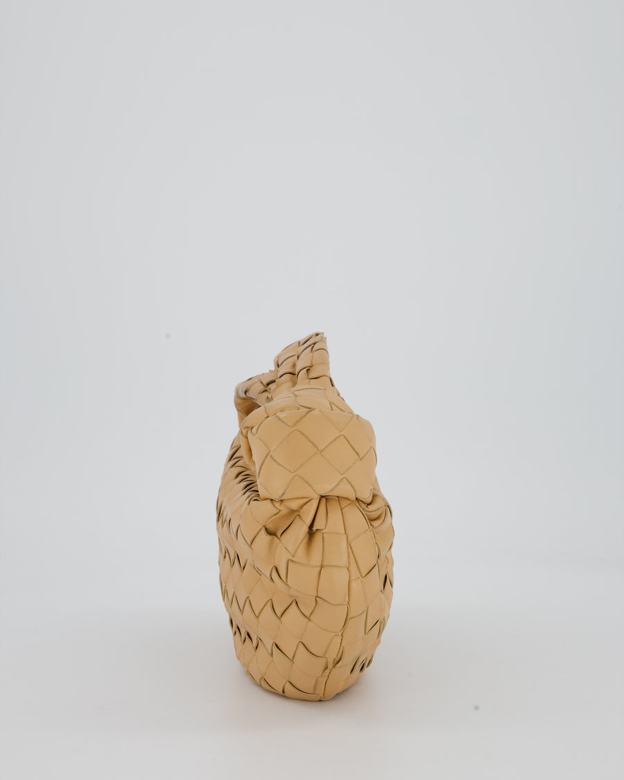 Bottega Veneta Beige Mini Jodie Bag in Intrecciatto Lambskin Leather RRP £2,220