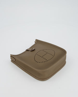 Hermès Mini Evelyne Bag in Etoupe Clemence Leather with Gold Hardware