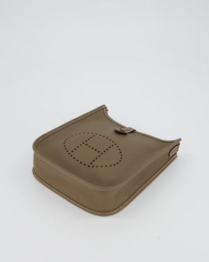 Hermès Mini Evelyne Bag in Etoupe Clemence Leather with Gold Hardware