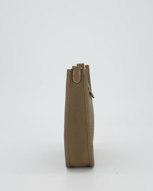 Hermès Mini Evelyne Bag in Etoupe Clemence Leather with Gold Hardware