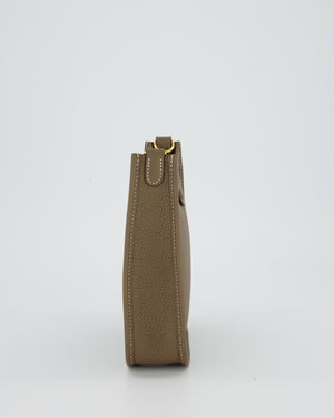 Hermès Mini Evelyne Bag in Etoupe Clemence Leather with Gold Hardware