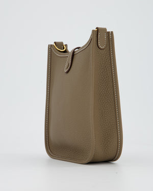 Hermès Mini Evelyne Bag in Etoupe Clemence Leather with Gold Hardware