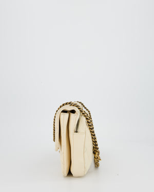 Chanel CC Crown Single Flap Bag in Beige Clair Calfskin with Antique Gold Hardware