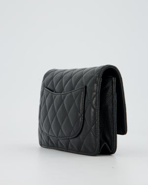 Chanel Black Wallet on Chain Bag in Caviar Leather with Gold Hardware
