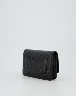Chanel Black Wallet on Chain Bag in Caviar Leather with Gold Hardware