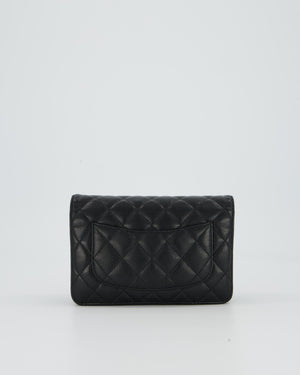 Chanel Black Wallet on Chain Bag in Caviar Leather with Gold Hardware
