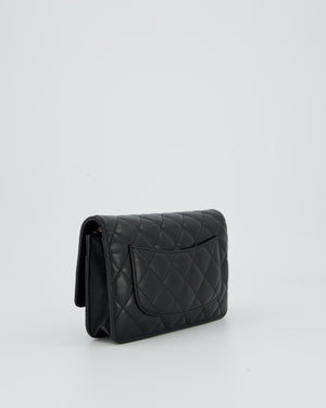 Chanel Black Wallet on Chain Bag in Caviar Leather with Gold Hardware