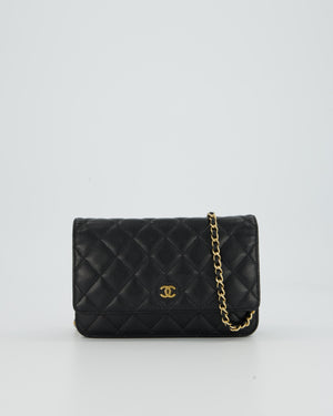 Chanel Black Wallet on Chain Bag in Caviar Leather with Gold Hardware