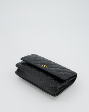 Chanel Black Wallet on Chain Bag in Caviar Leather with Gold Hardware