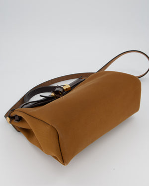 Hermès Herbag Zip 31 Bag in Alezan and Bleu Outremer Canvas, Ebene Vache Hunter Leather with Gold Hardware