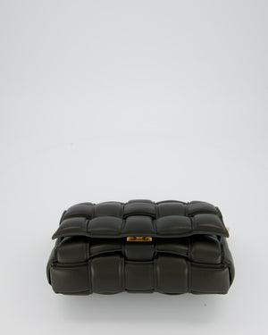 Bottega Veneta Padded Chain Cassette Bag in Forest Green Nappa Leather with Gold Hardware