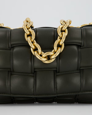 Bottega Veneta Padded Chain Cassette Bag in Forest Green Nappa Leather with Gold Hardware