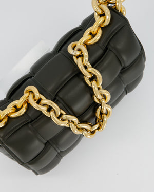Bottega Veneta Padded Chain Cassette Bag in Forest Green Nappa Leather with Gold Hardware