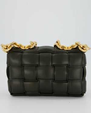 Bottega Veneta Padded Chain Cassette Bag in Forest Green Nappa Leather with Gold Hardware