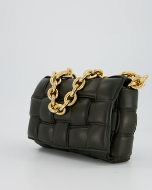 Bottega Veneta Padded Chain Cassette Bag in Forest Green Nappa Leather with Gold Hardware