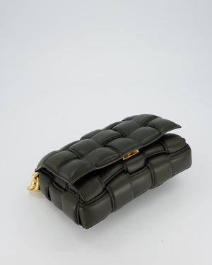 Bottega Veneta Padded Chain Cassette Bag in Forest Green Nappa Leather with Gold Hardware