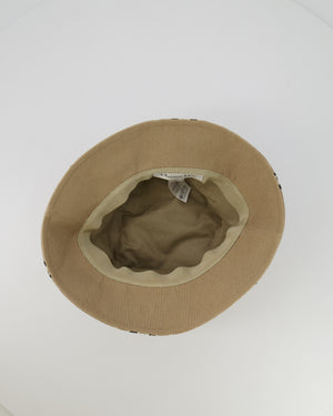 Christian Dior Beige and Black Floral Print D-Bobby Bucket Hat Size 57 RRP £680