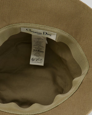 Christian Dior Beige and Black Floral Print D-Bobby Bucket Hat Size 57 RRP £680