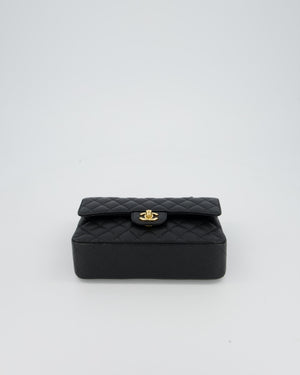 Chanel Black Small Classic Double Flap Bag in Caviar Leather with Gold Hardware