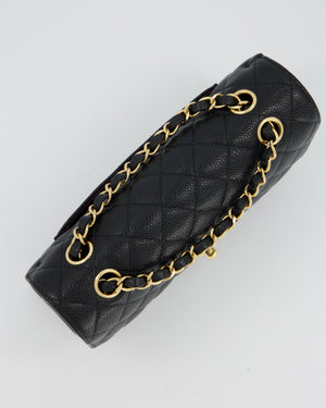 Chanel Black Small Classic Double Flap Bag in Caviar Leather with Gold Hardware
