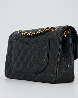 Chanel Black Small Classic Double Flap Bag in Caviar Leather with Gold Hardware
