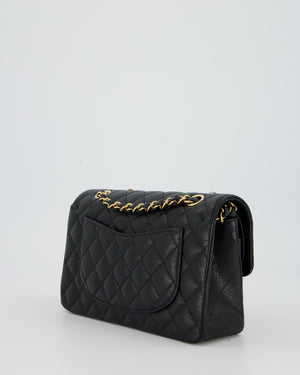 Chanel Black Small Classic Double Flap Bag in Caviar Leather with Gold Hardware