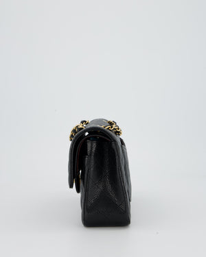 Chanel Black Small Classic Double Flap Bag in Caviar Leather with Gold Hardware