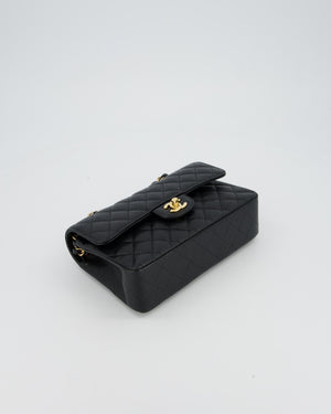 Chanel Black Small Classic Double Flap Bag in Caviar Leather with Gold Hardware