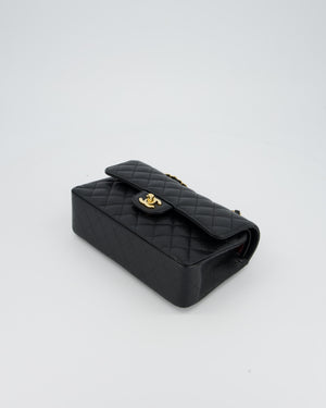 Chanel Black Small Classic Double Flap Bag in Caviar Leather with Gold Hardware