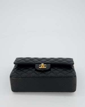 Chanel Black Small Classic Double Flap Bag in Lambskin Leather with Gold Hardware