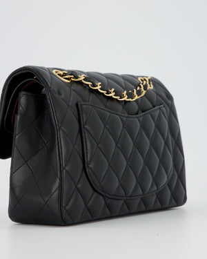 Chanel Vintage Medium Classic Double Flap Bag in Black Lambskin Leather with 24k Gold Hardware
