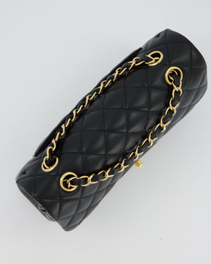 Chanel Black Small Classic Double Flap Bag in Lambskin Leather with Gold Hardware