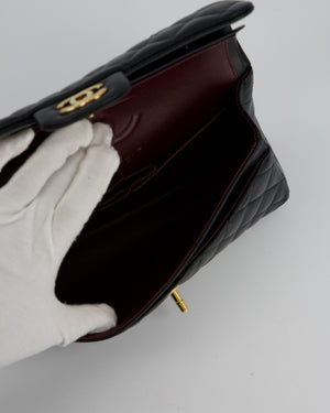 Chanel Vintage Medium Classic Double Flap Bag in Black Lambskin Leather with 24k Gold Hardware