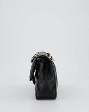 Chanel Vintage Medium Classic Double Flap Bag in Black Lambskin Leather with 24k Gold Hardware