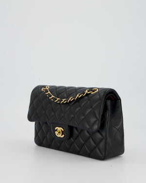 Chanel Black Small Classic Double Flap Bag in Lambskin Leather with Gold Hardware