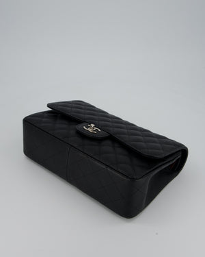 Chanel Black Jumbo Classic Double Flap Bag in Caviar Leather with Silver Hardware