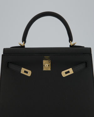Hermès Kelly 25 Sellier Bag in Plomb Epsom Leather with Permabrass Hardware
