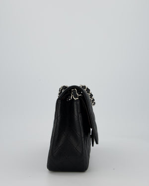 Chanel Black Jumbo Classic Double Flap Bag in Caviar Leather with Silver Hardware