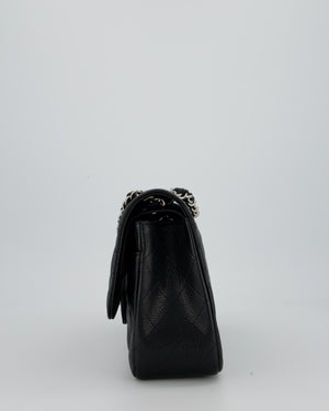 Chanel Black Jumbo Classic Double Flap Bag in Caviar Leather with Silver Hardware