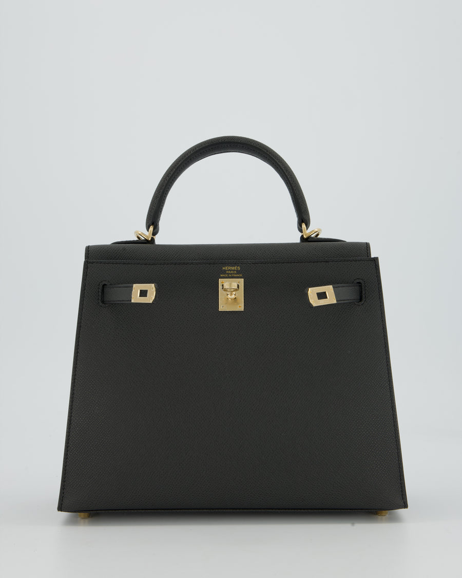 Hermès Kelly 25 Sellier Bag in Plomb Epsom Leather with Permabrass Hardware
